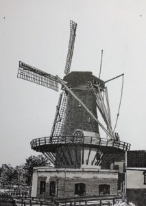 Paul van der Laan.Molen Windlust. Inkt op papier